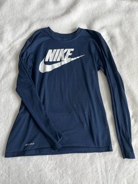 Nike Blue Dri-fit Long Sleeve Top